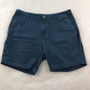 Ash and Erie Mens 33 Blue Chino Shorts Flat Front
